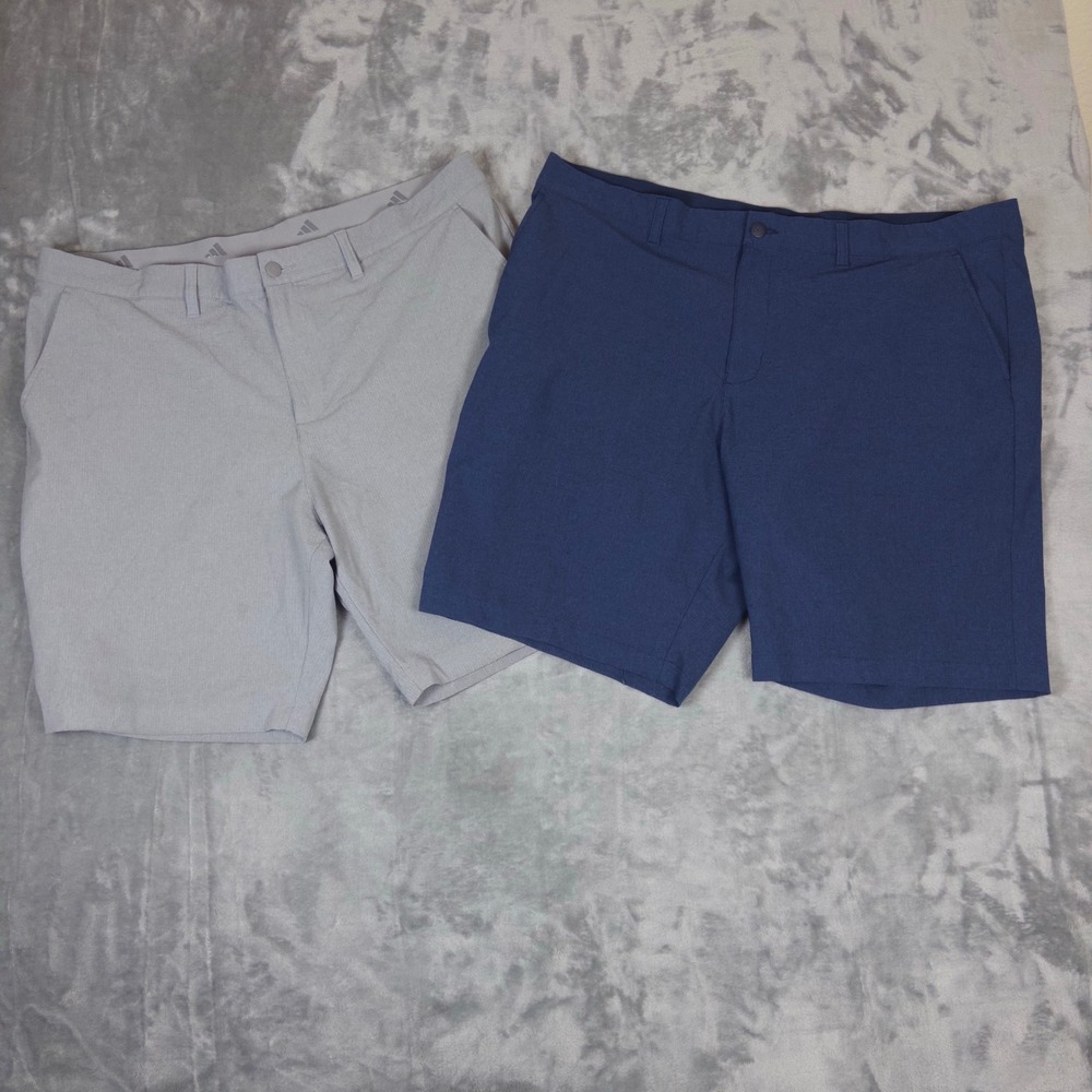 Lot of 2 Adidas Golf Shorts Mens 40 Blue Grey Ultimate365 Performance Activewear